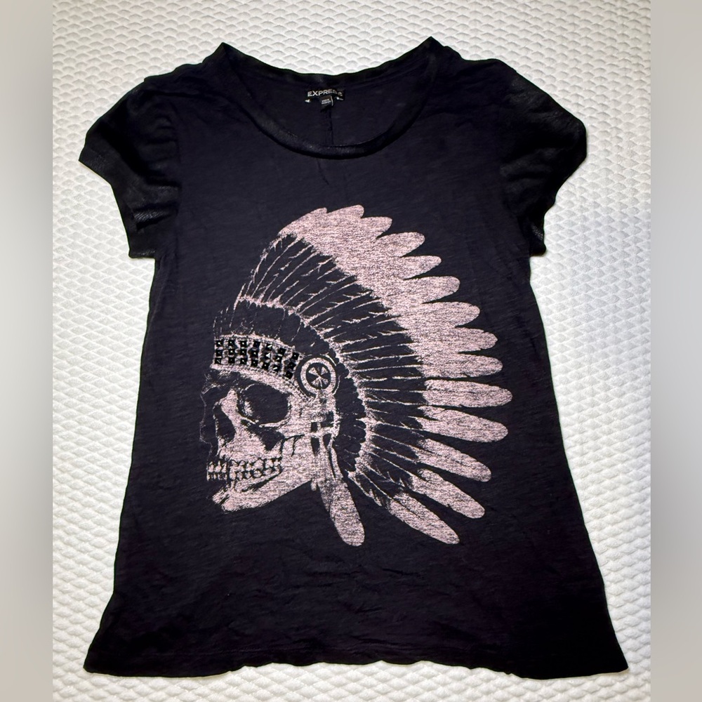 Y2K Express Graphic Embellished Tee Sz XS (T1)